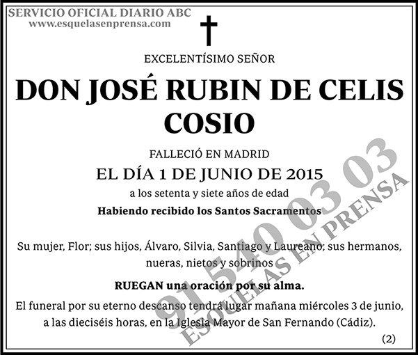 José Rubin de Celis Cosio